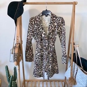 leopard coat with buckle strap🖤